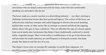 An Open Letter on Free Expression Draws a Counterblast