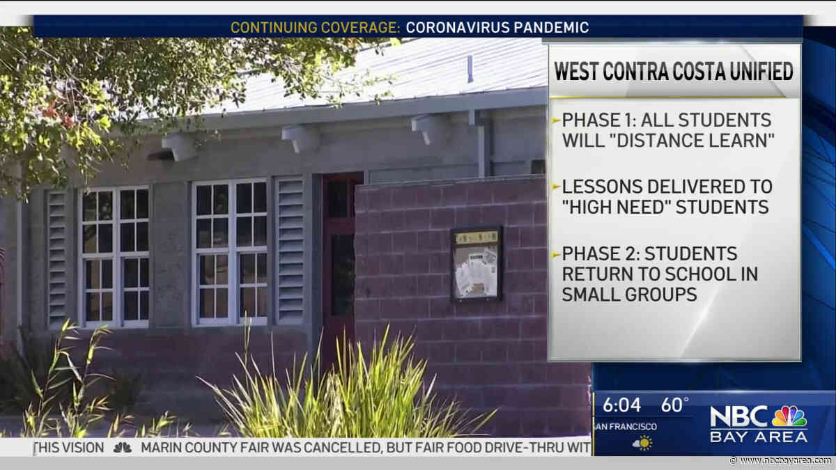 West Contra Costa District Latest to Stay With Distance Learning - NBC Bay Area