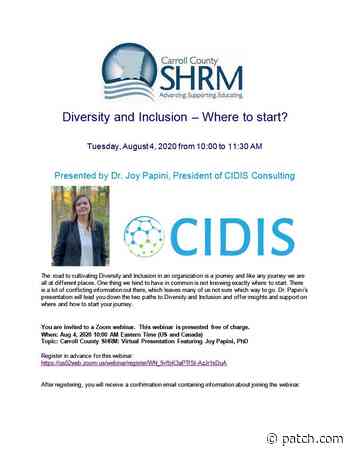 Aug 4 | Diversity and Inclusion in the Workplace | Westminster, MD Patch - Patch.com