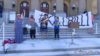 Rally at Alberta Legislature to protest passing of controversial Bill 1