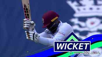 England v West Indies - Dom Bess dismisses Jermaine Blackwood