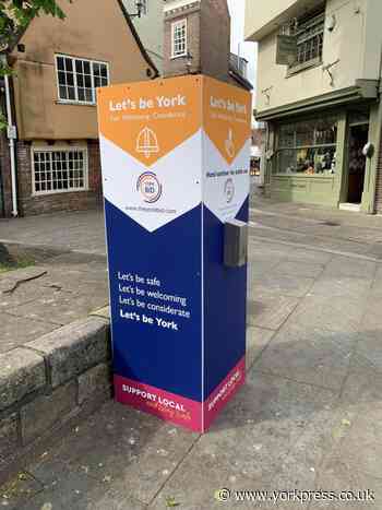 Hand sanitiser station in York damaged days after installation