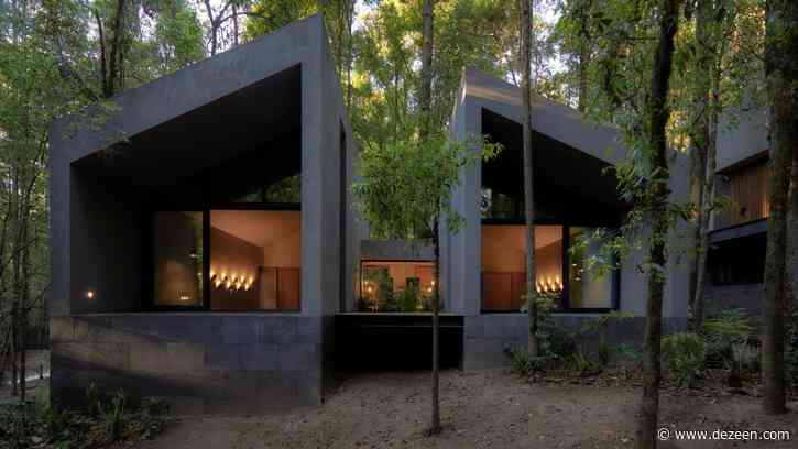 Weber Arquitectos builds San Simon Cabins from volcanic rock