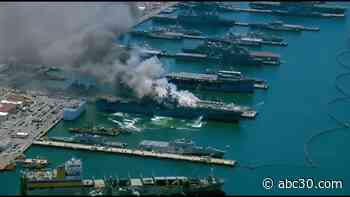 WATCH LIVE: At least 1 injured after massive fire erupts aboard ship at Naval Base San Diego