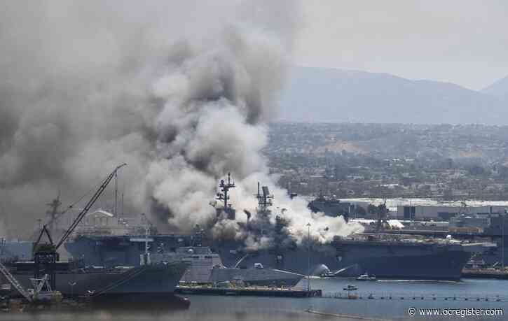 21 injured in fire aboard ship at Naval Base San Diego