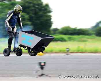 Whacky racer's bid for world's fastest wheelbarrow record