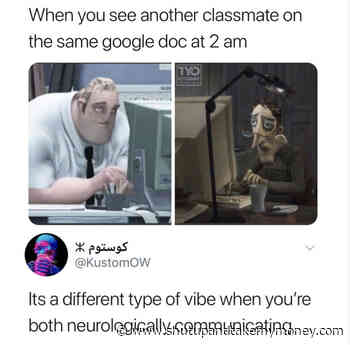When You See Another Classmate On The Same Google Doc At 2 Am – Meme