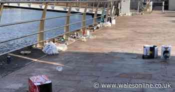 The disgusting state of a Welsh marina after a weekend of drinking