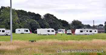 Thirty caravans turn up at children's park as encampment 'doubles in size'