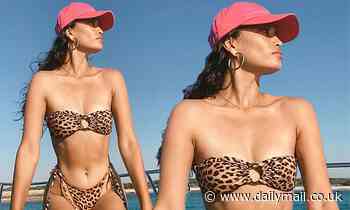Victoria's Secret model Shanina Shaik wears leopard print bikini