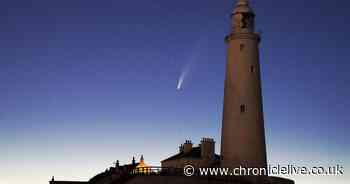 See comet streaking across the sky above St Mary's Island