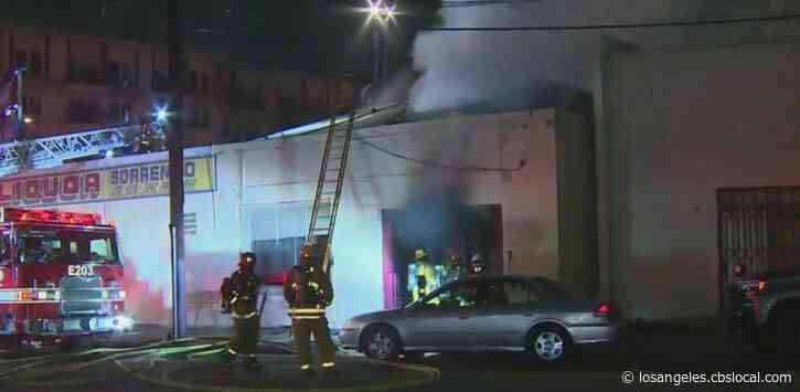 Greater-Alarm Fire Rips Through Downtown LA Strip Mall, Arson Suspect Detained