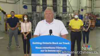Premier Ford lauds Cambridge mask manufacturer as he kicks off province-wide tour
