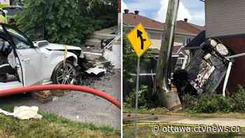 Cars crash into two separate homes in Ottawa, drivers critically injured - CTV News Ottawa