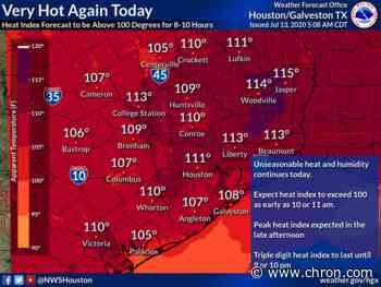 Extreme heat continues in Houston with triple-digit temperatures - Chron