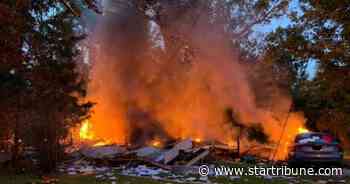 Fiery blast levels house near Moose Lake, seriously injures 2