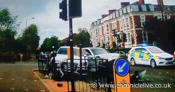 Drivers escape injury after two cars crash at busy junction in Jesmond