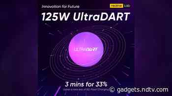 Realme’s 125W UltraDART Tech Can Fully Charge a 4,000mAh Battery in 20 Minutes