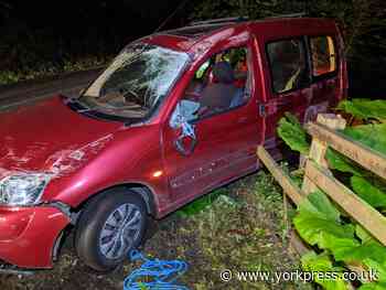 Driver lucky to escape with minor injuries after car overturns