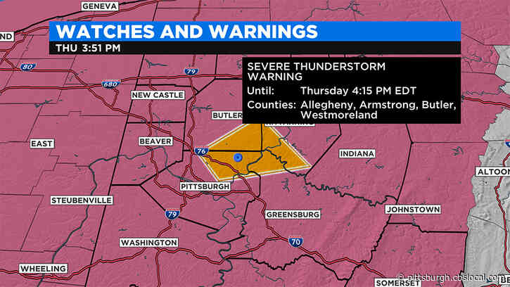 Severe Thunderstorm Warning Issued For Part Of Region