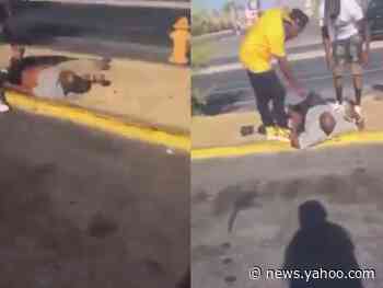 A Las Vegas man has been arrested after police said he 'goaded' a homeless man into performing a fatal backflip for $6
