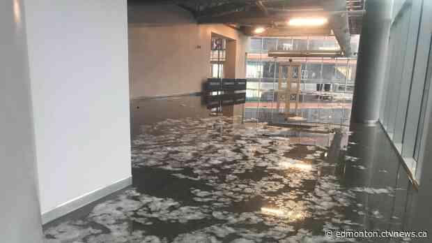 Thunderstorm floods Edmonton's Rogers Place, hub plans OK: Oilers Entertainment Group