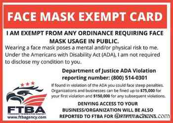Officials issue warning about fake mask exemption cards circulating on social media