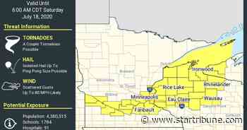 Storms pummel northwestern, central Minnesota; more likely overnight