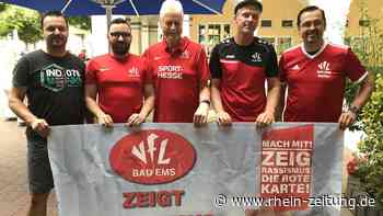 Aktion für mehr Toleranz im Sport und Alltag: VfL Bad Ems zeigt Rassismus die Rote Karte - Rhein-Zeitung