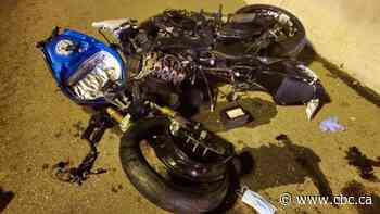 Motorcyclist killed in multi-vehicle crash on Highway 427, police looking for white Mercedes