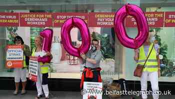 Debenhams workers mark 100th day of redundancy dispute