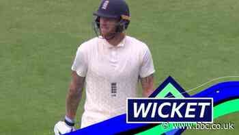 England v West Indies: Stokes caught behind on the reverse sweep for 176