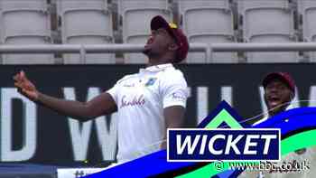 England v West Indies: Captain Joe Root departs after edging Joseph to second slip