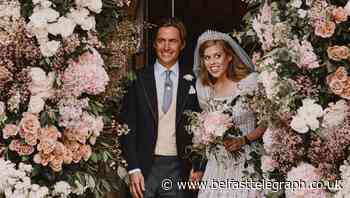 Princess Beatrice weds in dress and tiara borrowed from the Queen