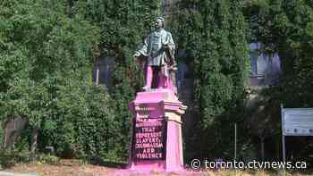 Three people charged in Toronto Black Lives Matter protest, several statues defaced