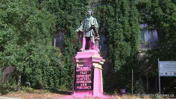 Three people charged in Toronto Black Lives Matter protest, several statues defaced