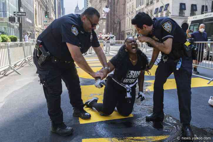 'Black Lives' mural outside Trump Tower defaced for 3rd time