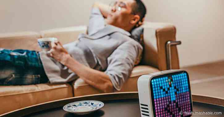 This funky pixel art speaker and clock is the pick-me-up we all need