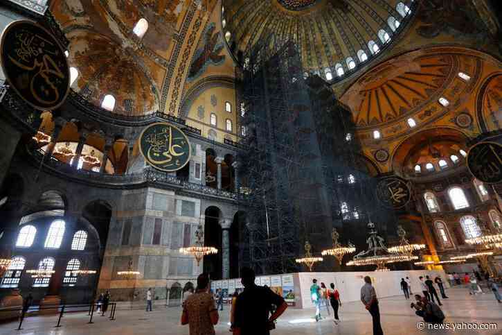 Hagia Sophia mosaics will be covered with curtains during prayers: Turkish presidential spokesman