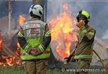 North Yorkshire firefighters battle barn fire