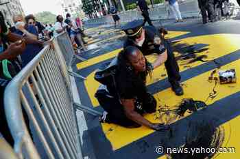 Black Lives Matter mural outside Trump Tower vandalized for third time