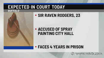 Man accused of spray painting on City Hall expected in court
