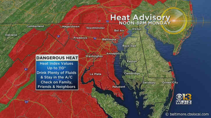 Maryland Weather: Monday’s High Could Reach 102 Degrees, Heat Advisory In Effect