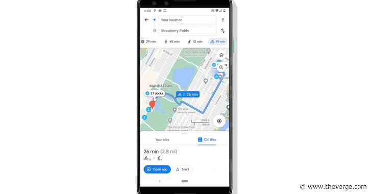 Google Maps now shows cycling routes using docked bike-sharing schemes