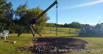 Fury as 'sick' vandals torch swing at park just days after it reopened