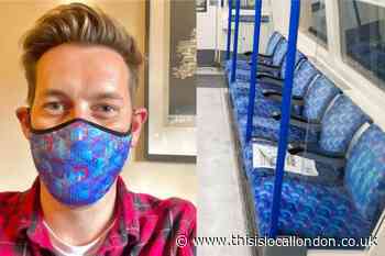 Train historian makes face masks London tube and bus seats