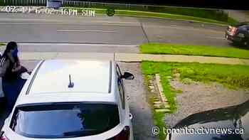Video shows debris from deadly crash fly down Scarborough street
