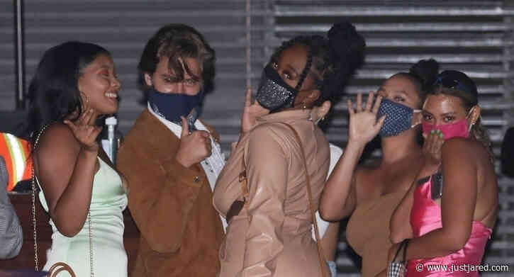 Cole Sprouse Is Surrounded By Ladies After Dinner at Nobu!