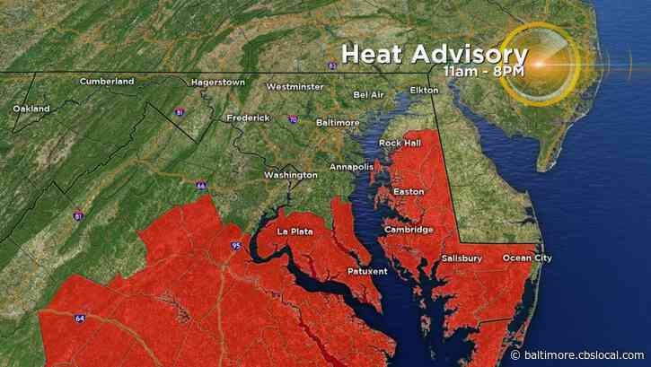 Maryland Weather: Heat Advisory In Effect For Eastern Shore, Southern MD Tuesday