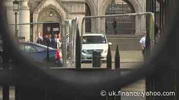 Amber Heard and Johnny Depp depart court